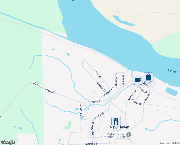 map of restaurants, bars, coffee shops, grocery stores, and more near 415 Locust Street in New Haven
