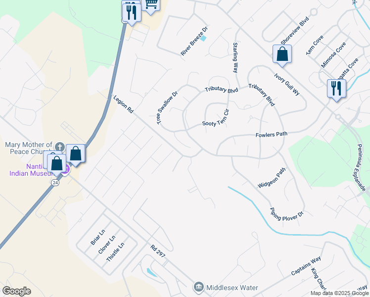 map of restaurants, bars, coffee shops, grocery stores, and more near 29742 Purple Finch Court in Millsboro