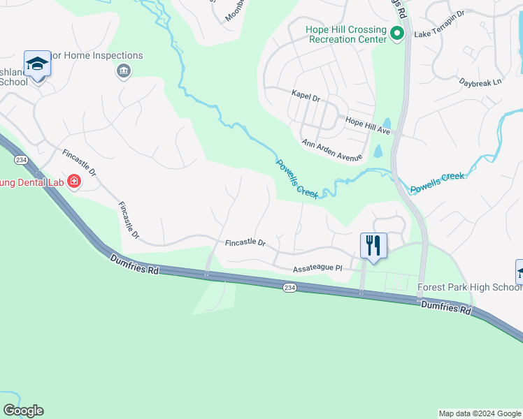 map of restaurants, bars, coffee shops, grocery stores, and more near 15564 Fancy Farm Court in Manassas