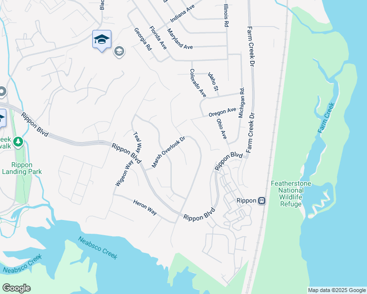 map of restaurants, bars, coffee shops, grocery stores, and more near 1418 Eiderdown Court in Woodbridge