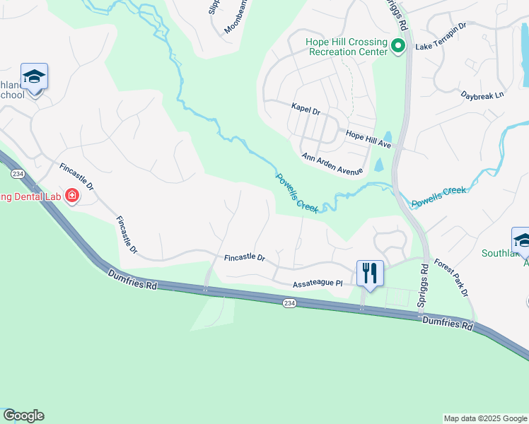 map of restaurants, bars, coffee shops, grocery stores, and more near 15546 Fancy Farm Court in Manassas