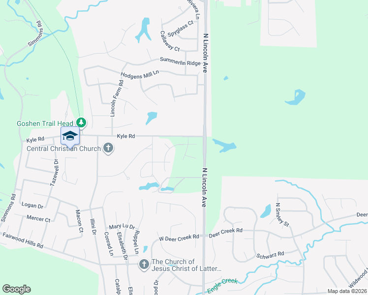 map of restaurants, bars, coffee shops, grocery stores, and more near 128 Chickasaw Lane in O'Fallon