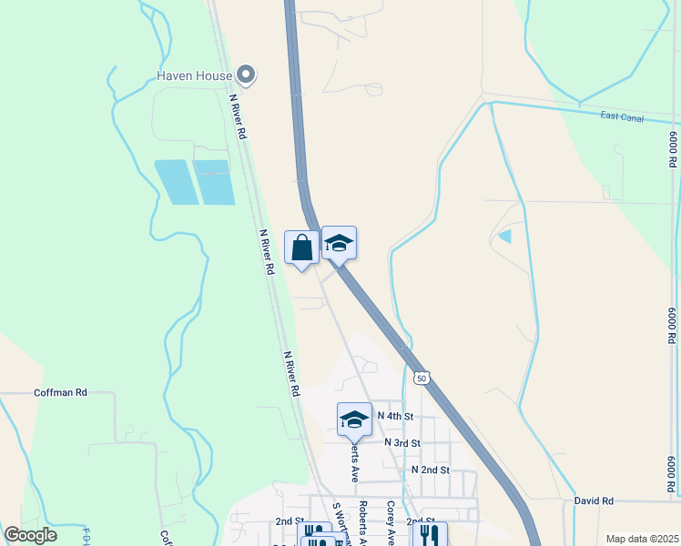 map of restaurants, bars, coffee shops, grocery stores, and more near 326 U.S. 50 in Olathe