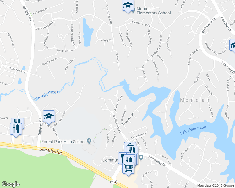 map of restaurants, bars, coffee shops, grocery stores, and more near 4871 Ebb Tide Court in Montclair