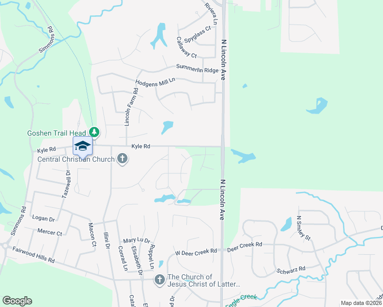 map of restaurants, bars, coffee shops, grocery stores, and more near 128 Chickasaw Lane in O'Fallon