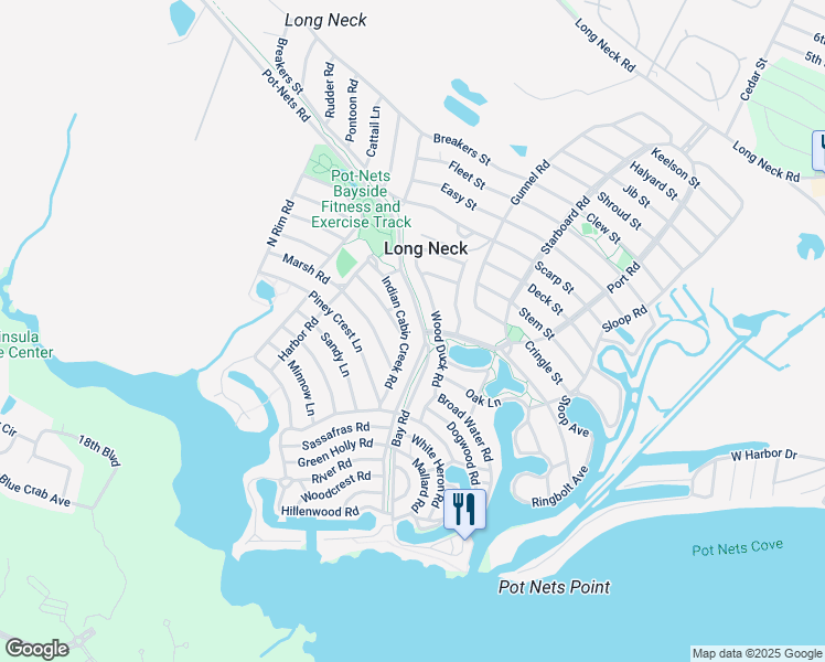 map of restaurants, bars, coffee shops, grocery stores, and more near 26979 Flipper Road in Long Neck