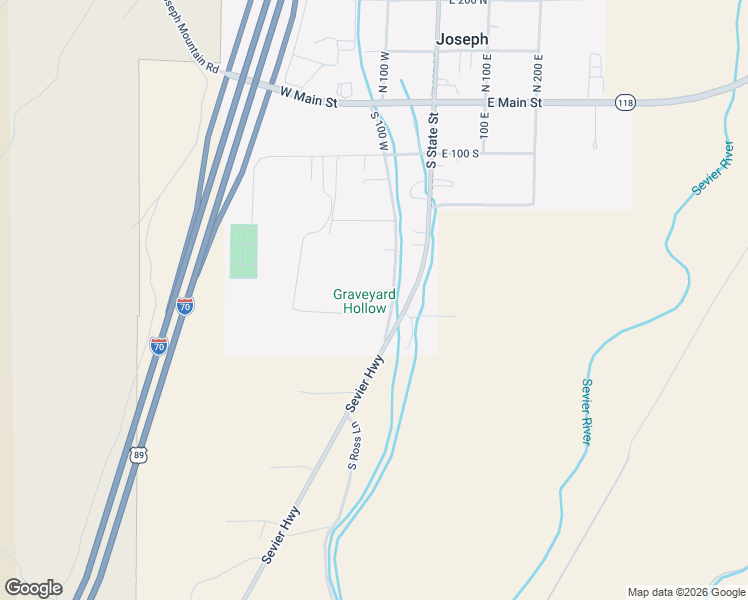 map of restaurants, bars, coffee shops, grocery stores, and more near 380 South 100 West in Joseph