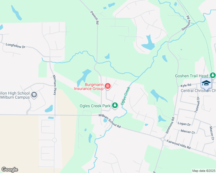 map of restaurants, bars, coffee shops, grocery stores, and more near 1200 River Birch Drive in O'Fallon