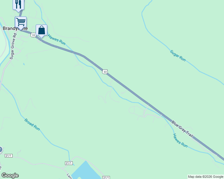 map of restaurants, bars, coffee shops, grocery stores, and more near Town House Lane in Pendleton County