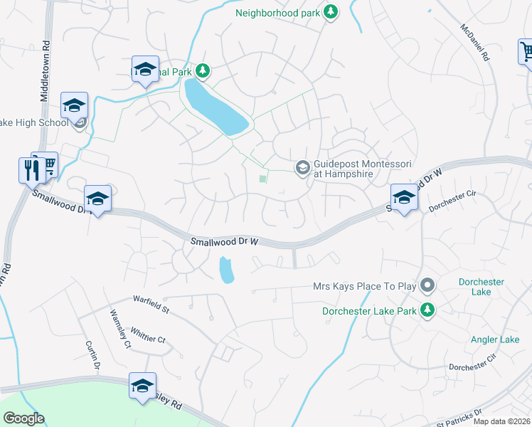 map of restaurants, bars, coffee shops, grocery stores, and more near 6210 Bighorn Court in Waldorf