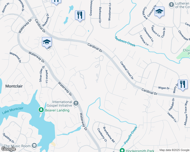 map of restaurants, bars, coffee shops, grocery stores, and more near 4231 Vals Way in Montclair