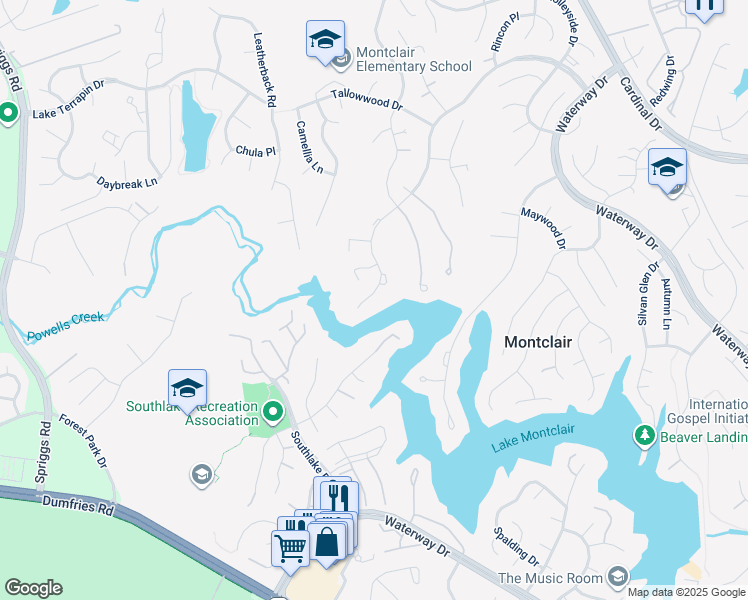 map of restaurants, bars, coffee shops, grocery stores, and more near 5243 Spring Branch Boulevard in Montclair