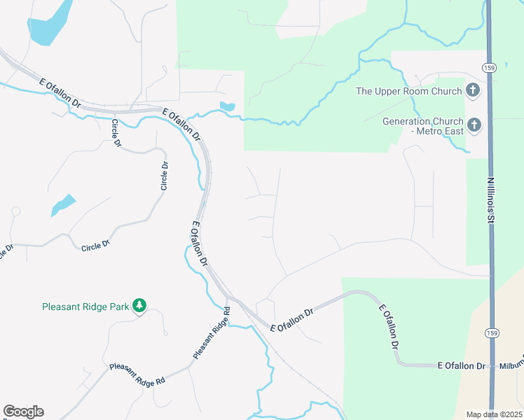 map of restaurants, bars, coffee shops, grocery stores, and more near 1097 Redwolf Court in Fairview Heights