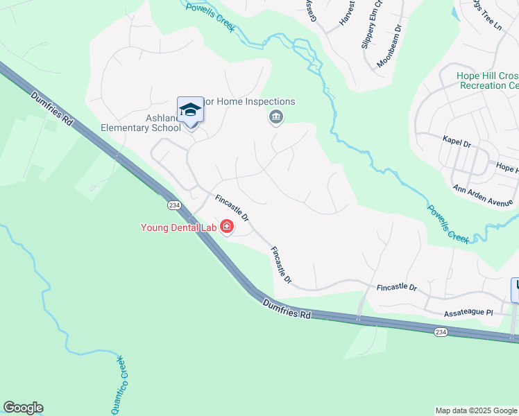 map of restaurants, bars, coffee shops, grocery stores, and more near 5949 Callie Furnace Court in Manassas