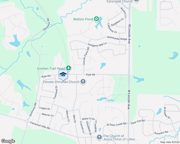 map of restaurants, bars, coffee shops, grocery stores, and more near 160 Liberty Crossing in O'Fallon