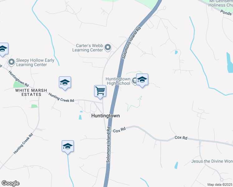 map of restaurants, bars, coffee shops, grocery stores, and more near 4055 Solomons Island Road in Huntingtown