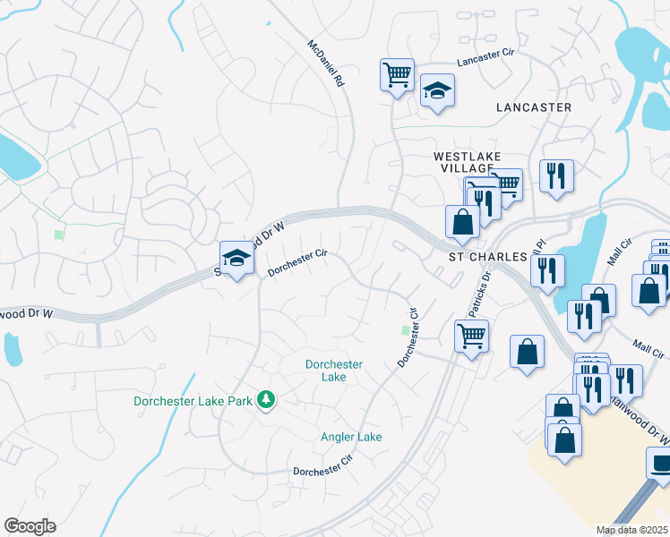 map of restaurants, bars, coffee shops, grocery stores, and more near 5112 Blacksmith Court in Waldorf