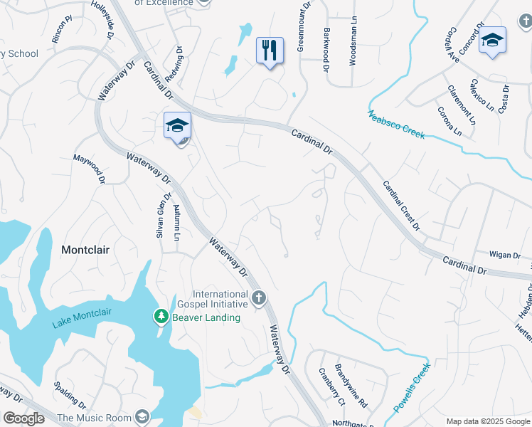 map of restaurants, bars, coffee shops, grocery stores, and more near 4337 Jonathan Court in Montclair