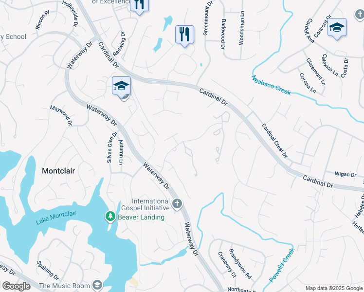 map of restaurants, bars, coffee shops, grocery stores, and more near 4337 Jonathan Court in Montclair
