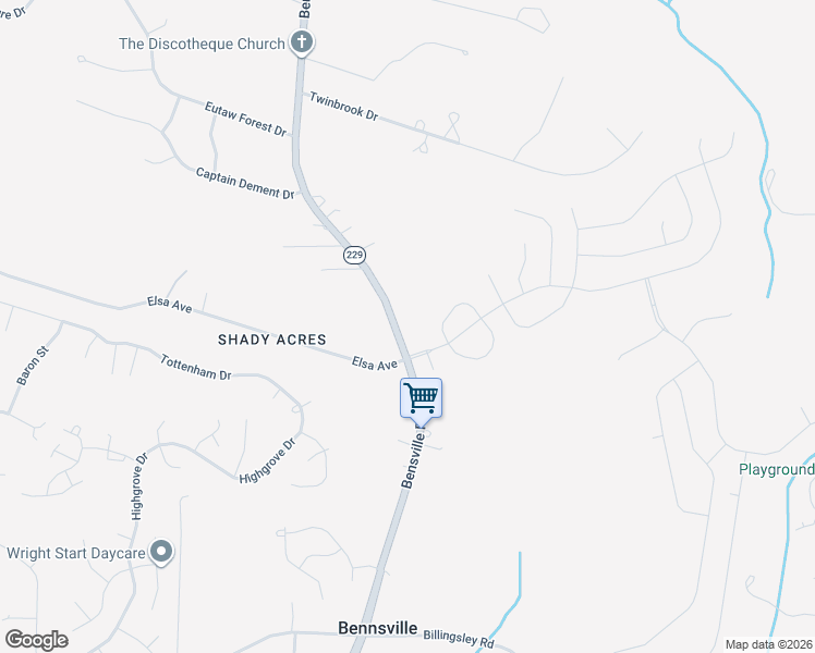 map of restaurants, bars, coffee shops, grocery stores, and more near 7585 Maryland 229 in Waldorf