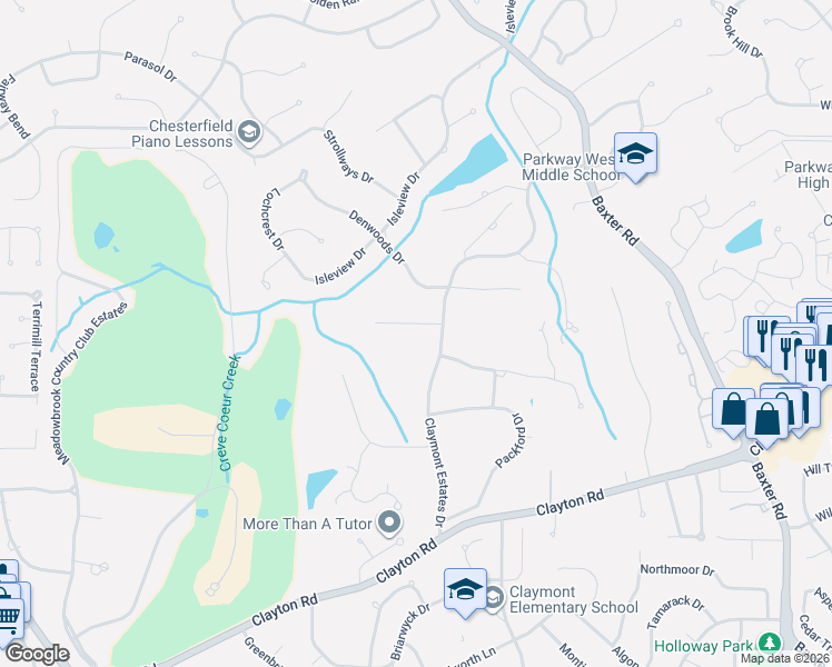 map of restaurants, bars, coffee shops, grocery stores, and more near 506 Richley Drive in Chesterfield