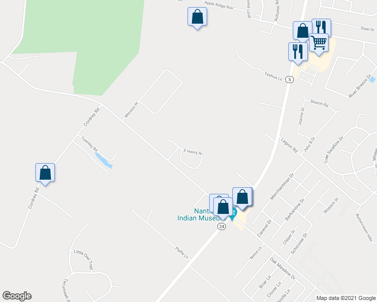 map of restaurants, bars, coffee shops, grocery stores, and more near East Henry Place in Sussex County