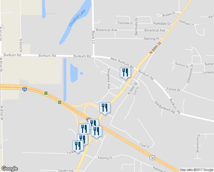 map of restaurants, bars, coffee shops, grocery stores, and more near 2811 Progress Avenue in Caseyville