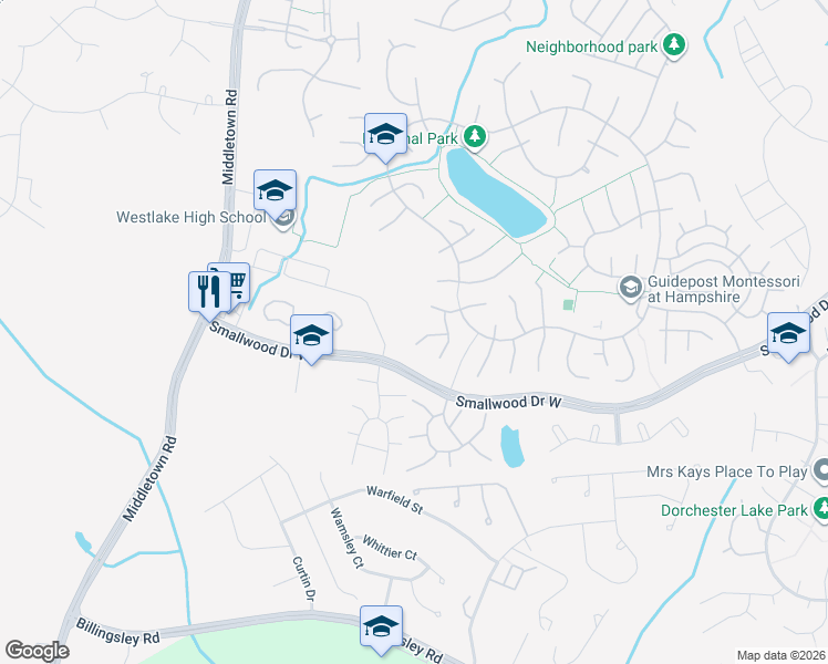 map of restaurants, bars, coffee shops, grocery stores, and more near 6951 Cony Court in Waldorf