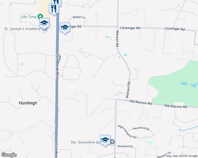 map of restaurants, bars, coffee shops, grocery stores, and more near 34 Somerset Downs Drive in St. Louis