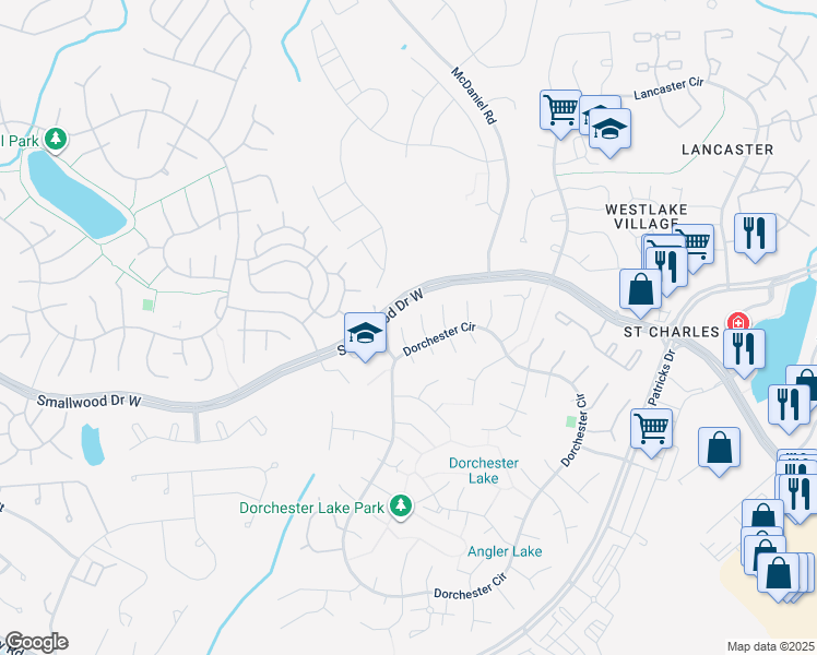map of restaurants, bars, coffee shops, grocery stores, and more near 5008 Albacore Court in Waldorf