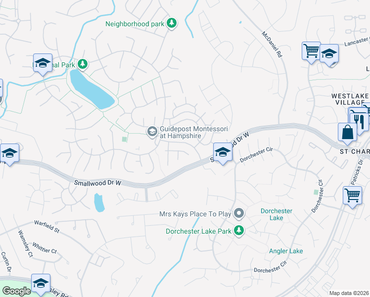 map of restaurants, bars, coffee shops, grocery stores, and more near 6646 Antelope Court in Waldorf