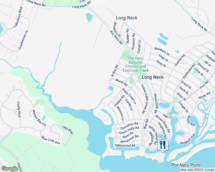 map of restaurants, bars, coffee shops, grocery stores, and more near 26778 North Rim Road in Millsboro