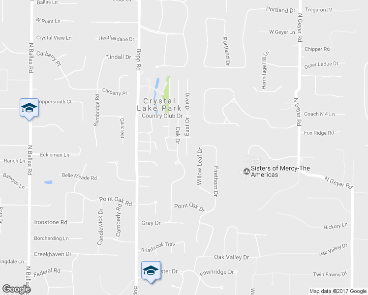 map of restaurants, bars, coffee shops, grocery stores, and more near 2113 East Drive in St. Louis