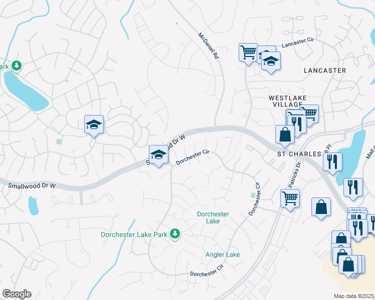 map of restaurants, bars, coffee shops, grocery stores, and more near 5022 Angel Fish Court in Waldorf