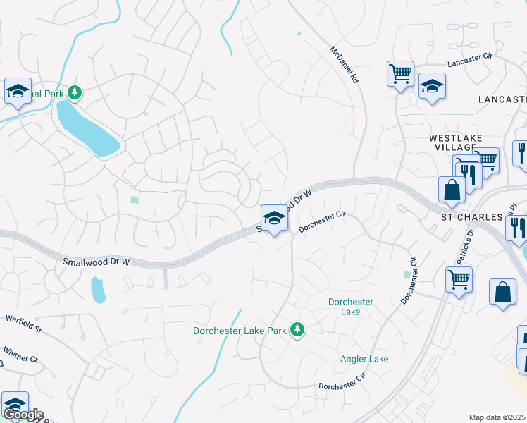 map of restaurants, bars, coffee shops, grocery stores, and more near 6133 Sea Lion Place in Waldorf