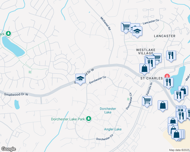 map of restaurants, bars, coffee shops, grocery stores, and more near 5022 Angel Fish Court in Waldorf