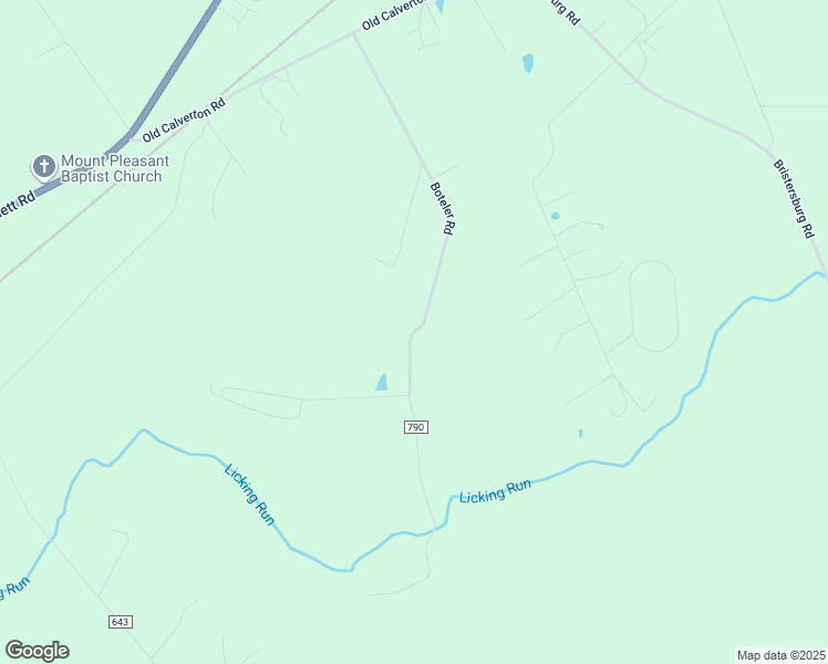 map of restaurants, bars, coffee shops, grocery stores, and more near Boteler Road in Catlett