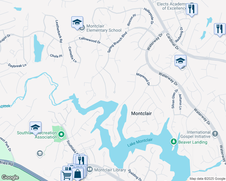 map of restaurants, bars, coffee shops, grocery stores, and more near 15362 Inlet Place in Dumfries
