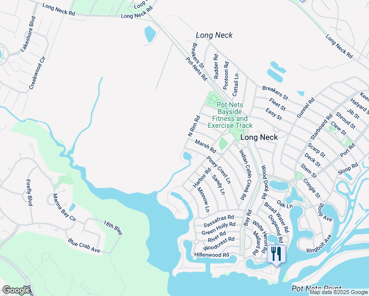 map of restaurants, bars, coffee shops, grocery stores, and more near 26778 North Rim Road in Millsboro