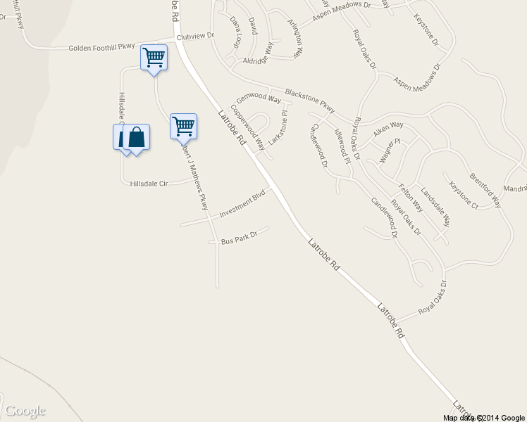 map of restaurants, bars, coffee shops, grocery stores, and more near 1104 Investment Boulevard in El Dorado Hills