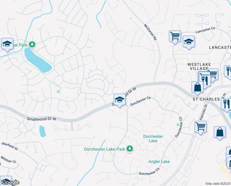 map of restaurants, bars, coffee shops, grocery stores, and more near 6141 Sea Lion Place in Waldorf