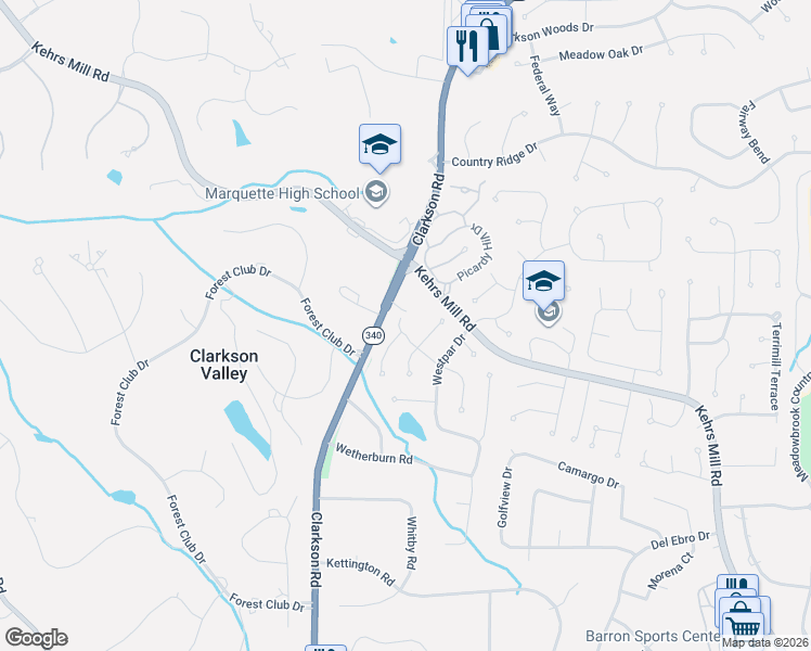 map of restaurants, bars, coffee shops, grocery stores, and more near 2341 Eagles Glen Court in Chesterfield
