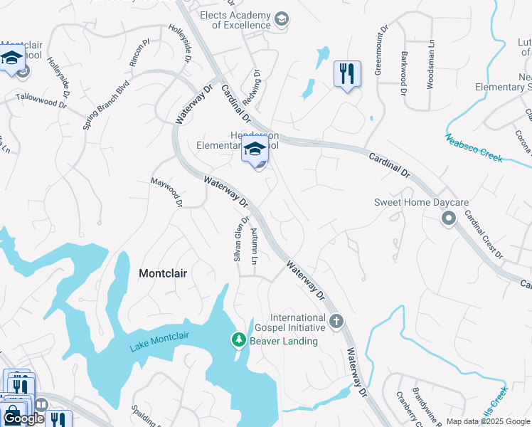 map of restaurants, bars, coffee shops, grocery stores, and more near 4415 Ridgewood Court in Montclair