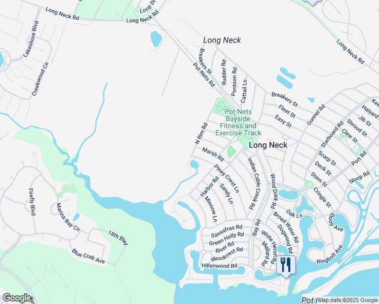 map of restaurants, bars, coffee shops, grocery stores, and more near 26778 North Rim Road in Millsboro