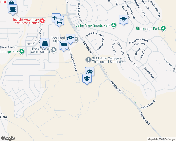 map of restaurants, bars, coffee shops, grocery stores, and more near 1102 Investment Boulevard in El Dorado Hills