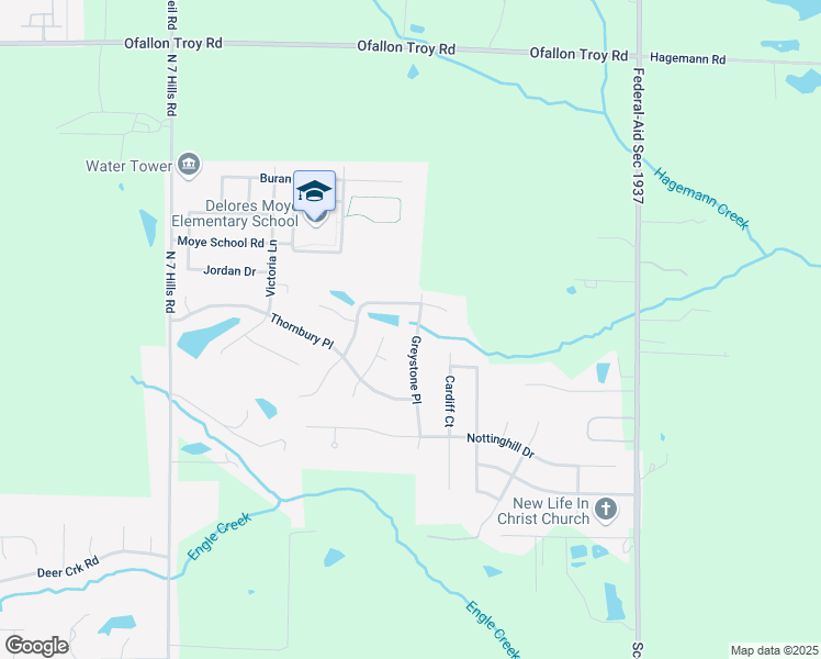 map of restaurants, bars, coffee shops, grocery stores, and more near 1063 Oxford Hill Road in O'Fallon
