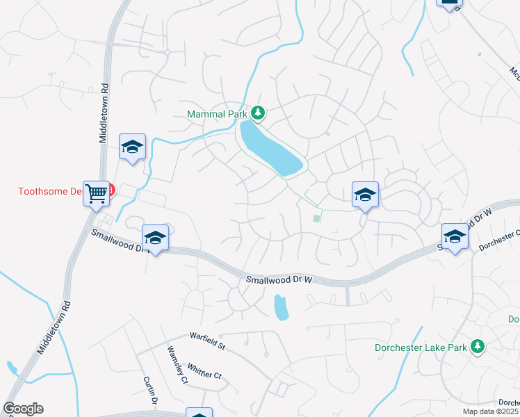 map of restaurants, bars, coffee shops, grocery stores, and more near 6405 Copperhead Court in Waldorf