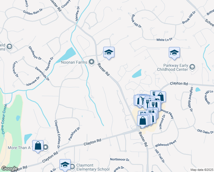 map of restaurants, bars, coffee shops, grocery stores, and more near 23 Chesterton Lane in Chesterfield