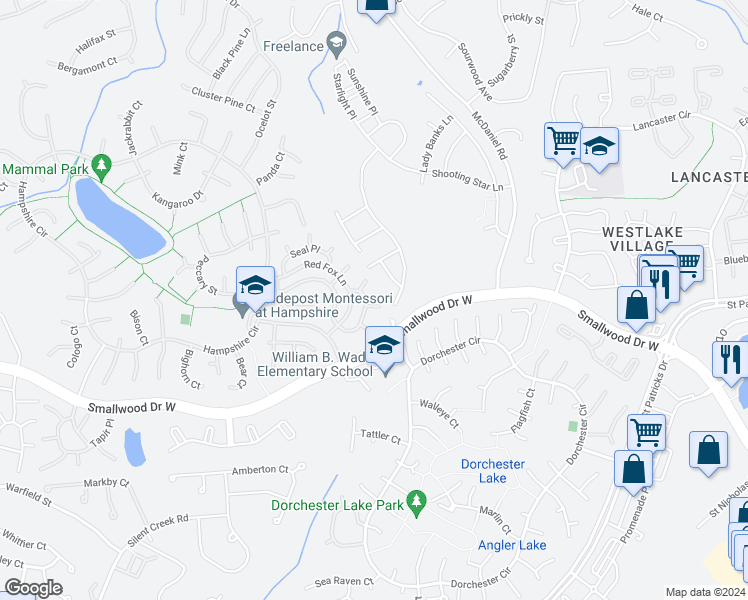 map of restaurants, bars, coffee shops, grocery stores, and more near 6160 Sea Lion Place in Waldorf