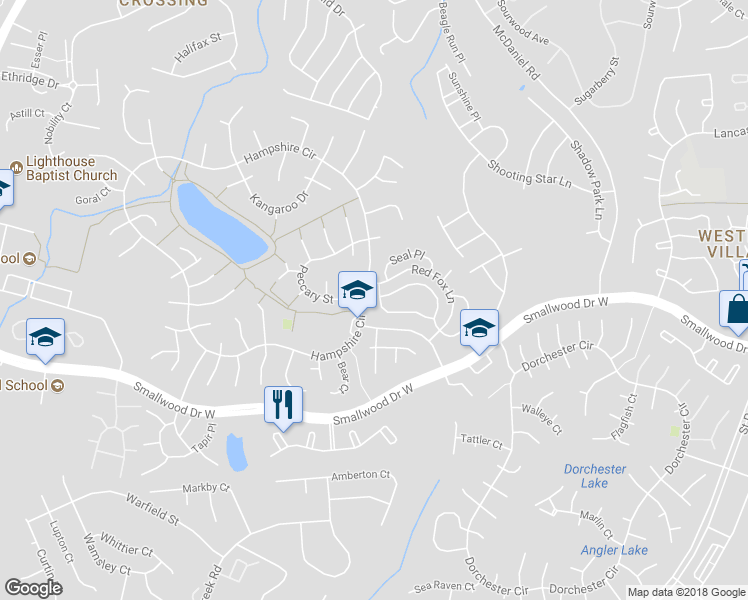 map of restaurants, bars, coffee shops, grocery stores, and more near 6049 Red Wolf Place in Waldorf